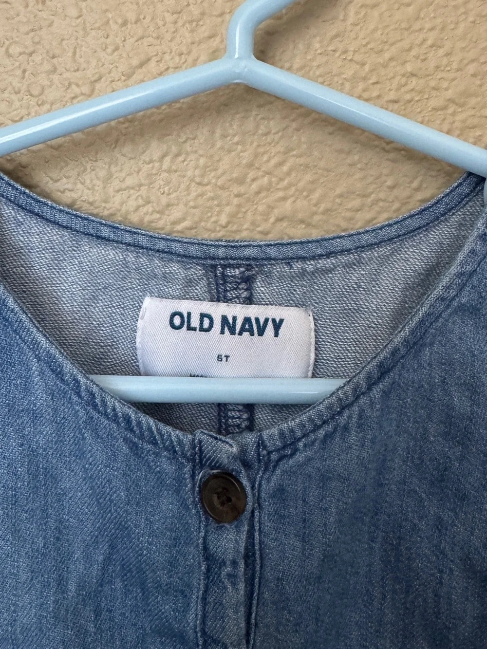 Old Navy Denim Romper in Light Blue with Tie-Waist